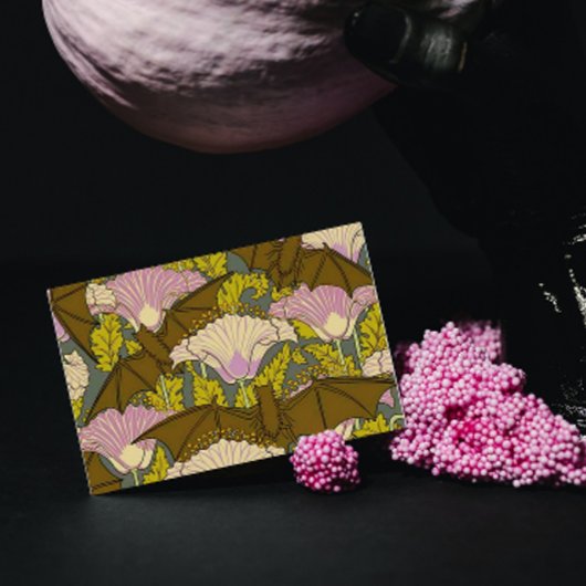 アールヌーボーこうもりと花 カード