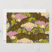 アールヌーボーこうもりハロウィーン招待状 招待状 (正面)