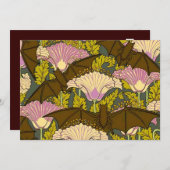 アールヌーボーこうもりハロウィーン招待状 招待状 (正面/裏面)