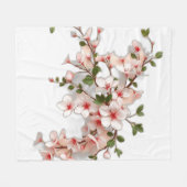 アールヌーボーさくらんぼとアイビー フリースブランケット (正面(横))