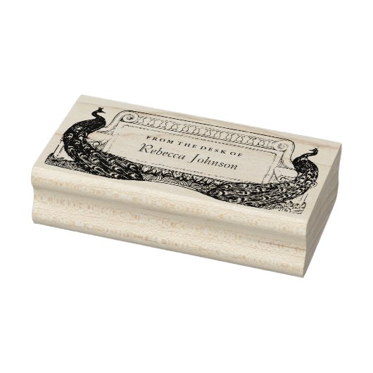 アールヌーボーな孔雀のラベルまたは便箋 ラバースタンプ (スタンプ)