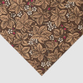 アールヌーボーのいちごおよび葉、焦茶 薄葉紙 (詳細)