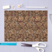 アールヌーボーのいちごおよび葉、焦茶 薄葉紙 (クラフト)