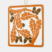 アールヌーボーのどんぐりとオーク葉の セラミックオーナメント (左)