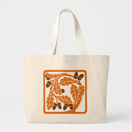 アールヌーボーのどんぐりと離れ ラージトートバッグ (正面)