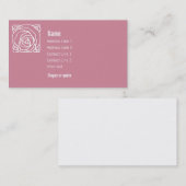 アールヌーボーのばら色の名刺とのピンク 名刺 (正面/裏面)