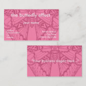 アールヌーボーのばら色の蝶 名刺 (正面/裏面)