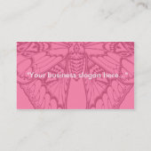 アールヌーボーのばら色の蝶 名刺 (裏面)