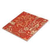 アールヌーボーのりフローラ、深いサンゴオレンジ タイル (側面)