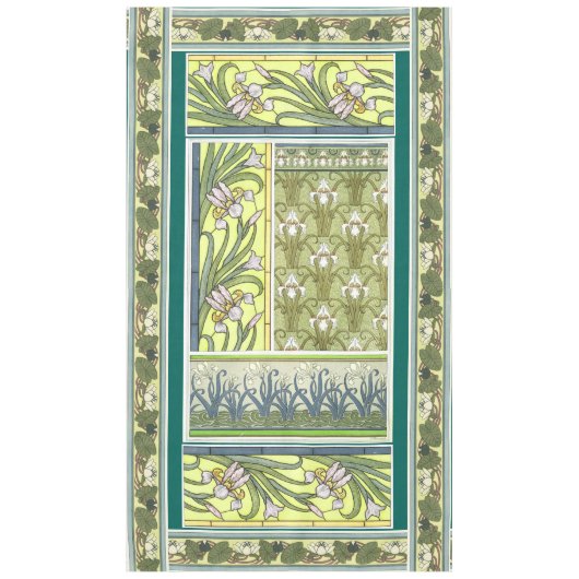 アールヌーボーのアイリスによっては花の島のテーブルクロスが開花します テーブルクロス (正面)