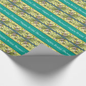 アールヌーボーのアイリス花柄の花のブライダルシャワー ラッピングペーパー (角)