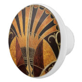 アールヌーボーのアール・デコ、ヴィンテージ、数々のな木製色、 セラミックノブ (右)