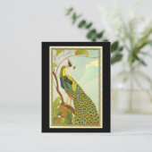 アールヌーボーのウィーンの孔雀 ポストカード (スタンド正面)