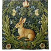 アールヌーボーのウサギ シャワーカーテン (正面)