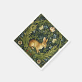 アールヌーボーのウサギ スタンダードカクテルナプキン (角)