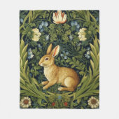 アールヌーボーのウサギ フリースブランケット (正面)