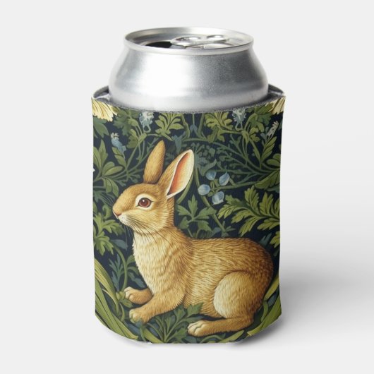 アールヌーボーのウサギ 缶クーラー (缶正面)