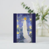 アールヌーボーのカリリリー付き女性 ポストカード (スタンド正面)