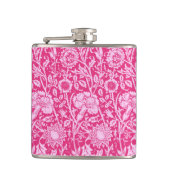 アールヌーボーのカーネーションのダマスク織、明るい赤紫色のピンク フラスク (正面)