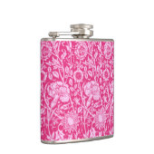 アールヌーボーのカーネーションのダマスク織、明るい赤紫色のピンク フラスク (右)