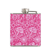 アールヌーボーのカーネーションのダマスク織、明るい赤紫色のピンク フラスク (裏面)