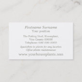 アールヌーボーのクレマチス 名刺 (裏面)