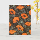 アールヌーボーのケシ畑 カード (黄色い花)