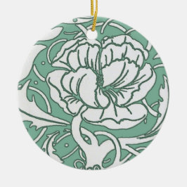 アールヌーボーのシャクヤクのオーナメント セラミックオーナメント