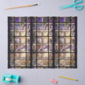 アールヌーボーのステンドグラスによってはティッシュペーパーが開花します 薄葉紙 (クラフト)