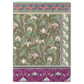 アールヌーボーのスノードロップフラワーベルヌーピープルグリーン クリップボード (裏面)
