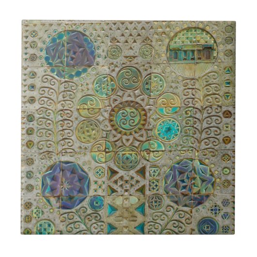 アールヌーボーのセラミックタイル タイル (正面)