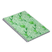 アールヌーボーのチューリップのダマスク織、エメラルドグリーン ノートブック (右側)