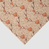 アールヌーボーのチューリップダマスク織、珊瑚およびベージュ色 薄葉紙 (詳細)