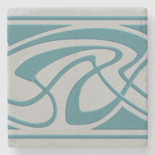 アールヌーボーのデザイン ストーンコースター (正面)