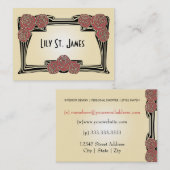 アールヌーボーのバラのぽっちゃりしたカード 名刺 (正面/裏面)