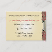 アールヌーボーのバラのぽっちゃりしたカード 名刺 (裏面)