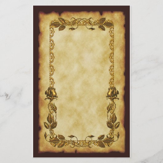 アールヌーボーのバラ 便箋 (正面)