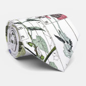 アールヌーボーのフランスのな植物学の花のコラージュのタイ ネクタイ (ロール)
