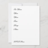 アールヌーボーのブライダルシャワーの招待状 招待状 (裏面)