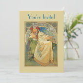 アールヌーボーのプリンセスのブライダルシャワーの招待状 招待状 (スタンド正面)