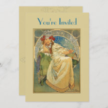 アールヌーボーのプリンセスのブライダルシャワーの招待状