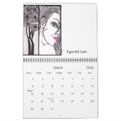 アールヌーボーのペーパー人形のカレンダー カレンダー (3月 2026)