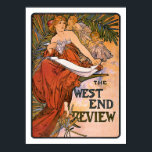 アールヌーボーのポスター：ミュシャ- West End Review ポスター<br><div class="desc">チェコのアールヌーボーアーティスト、アルフォンスミュシャ(1860-1938)による「ウェストエンドレビュー」の複製。1898年に制作された。「このアンティークのイメージは修正され、色が強調されている。このアートワークは、ポスターまたはキャンバスのプリントとして使用できる。フレーミングも利用可能。</div>