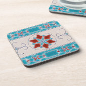 アールヌーボーのマジョリカタイル コースター (左側)