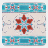 アールヌーボーのマジョリカタイル スクエアシール (正面)