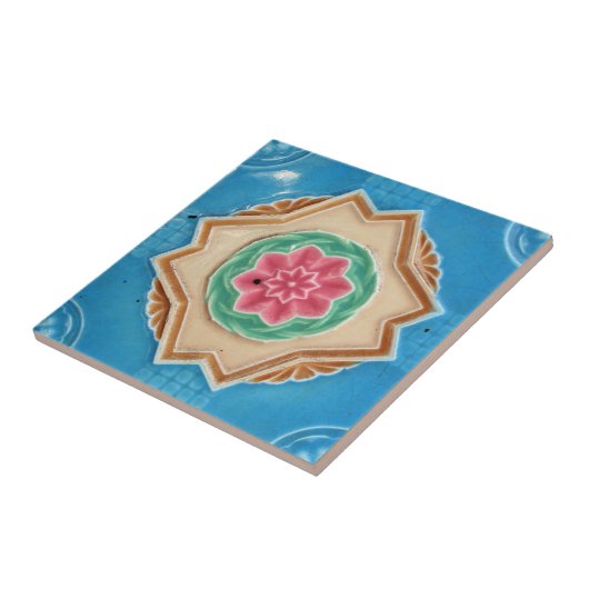 アールヌーボーのマジョリカタイル タイル (側面)