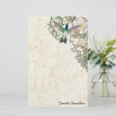 アールヌーボーのミュシャによってはハチドリの文房具が開花します 便箋 (スタンド正面)