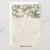 アールヌーボーのミュシャのHollyhockによっては文房具が開花します 便箋 (正面/裏面)