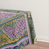 アールヌーボーのライラック、群葉の薄紫の青緑の花柄 テーブルクロス (インサイチュ)