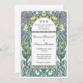 アールヌーボーのヴィンテージの結婚式招待状VII 招待状 (正面/裏面)